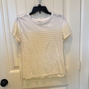 LOFT Yellow and White Striped Tee